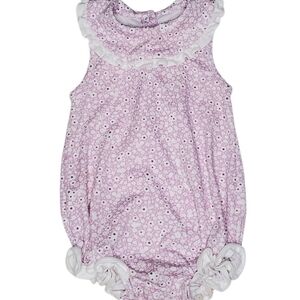 Lila and Hayes One-piece Bodysuit White|Purple Floral Baby Girls Size 12-18M